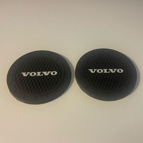 Volvo Car Cup Coasters in Black set of 2 NWT - Picture 4 of 6